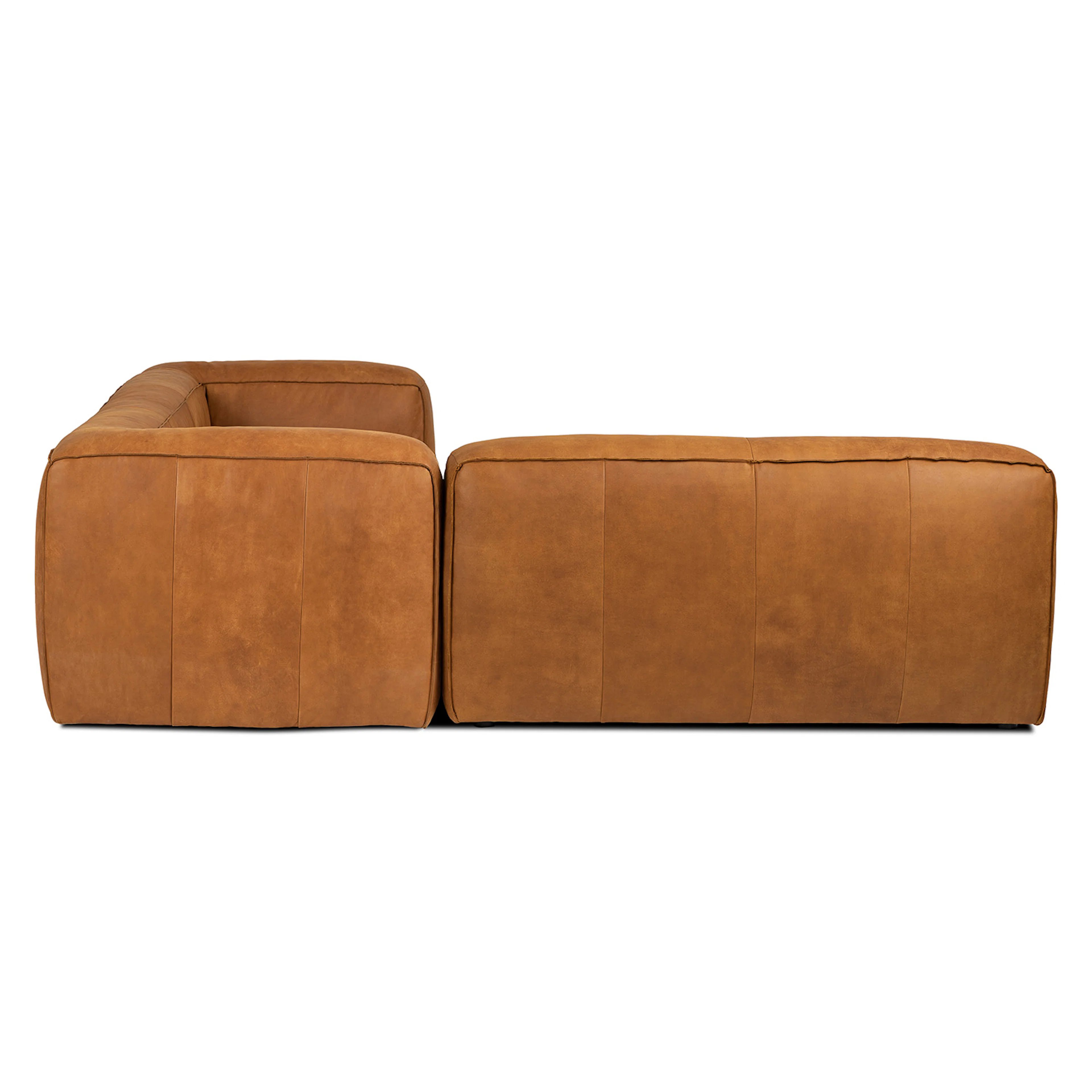 Cigar 94.5" Rawhide Tan Leather Sectional Sofa