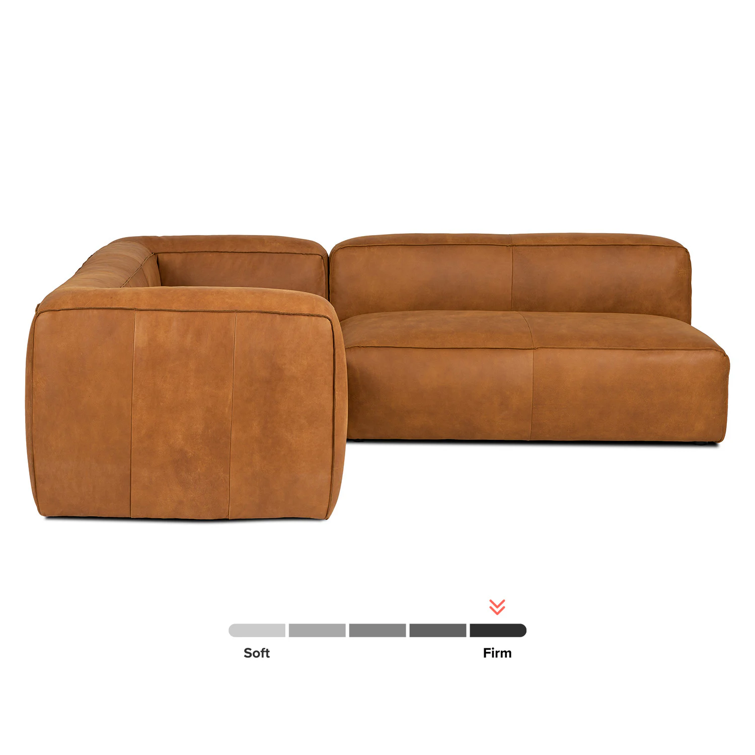 Cigar 94.5" Rawhide Tan Leather Sectional Sofa
