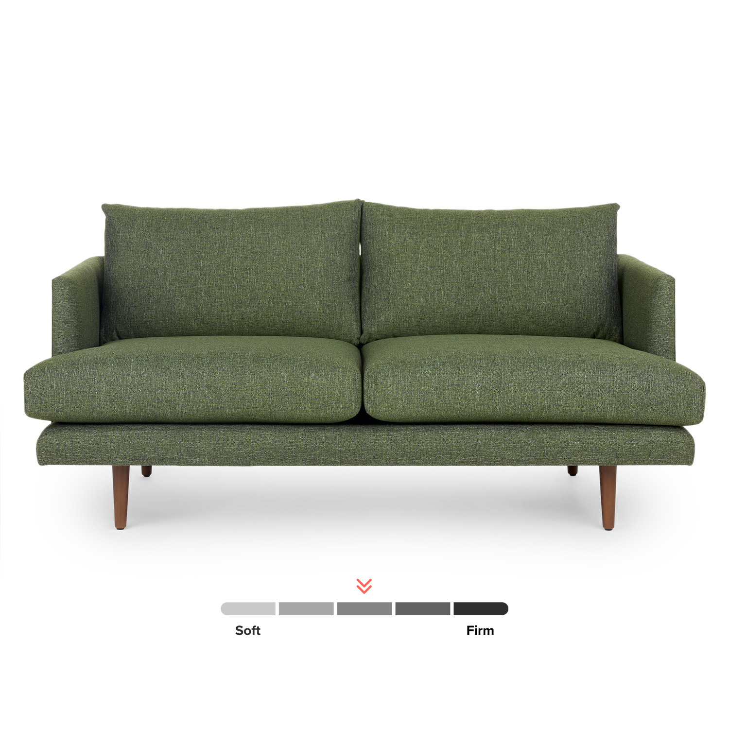 Burrard Walnut & Forest Green Fabric 2.5 Seater Sofa | Article