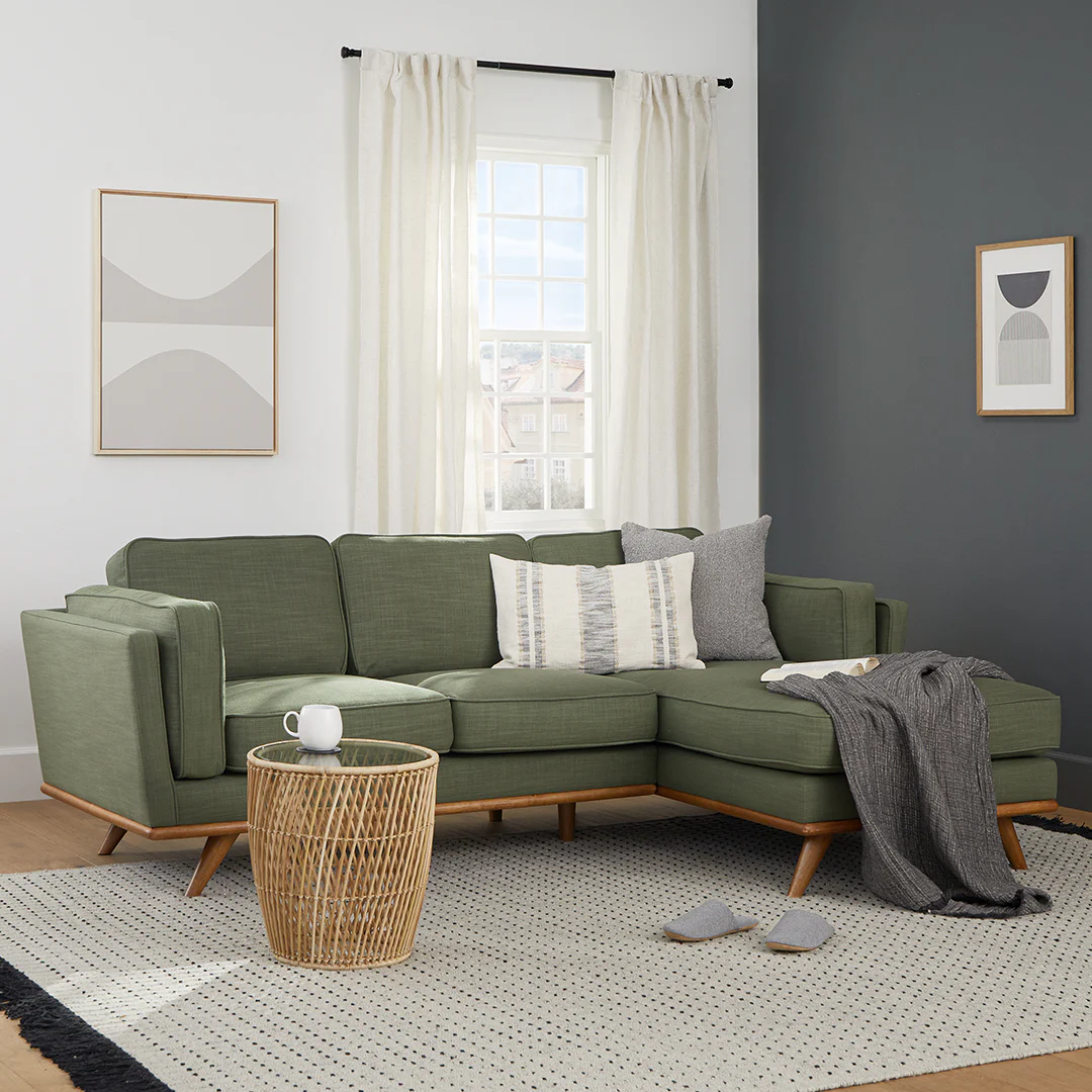 Timber 93" Right Sectional - Olio Green