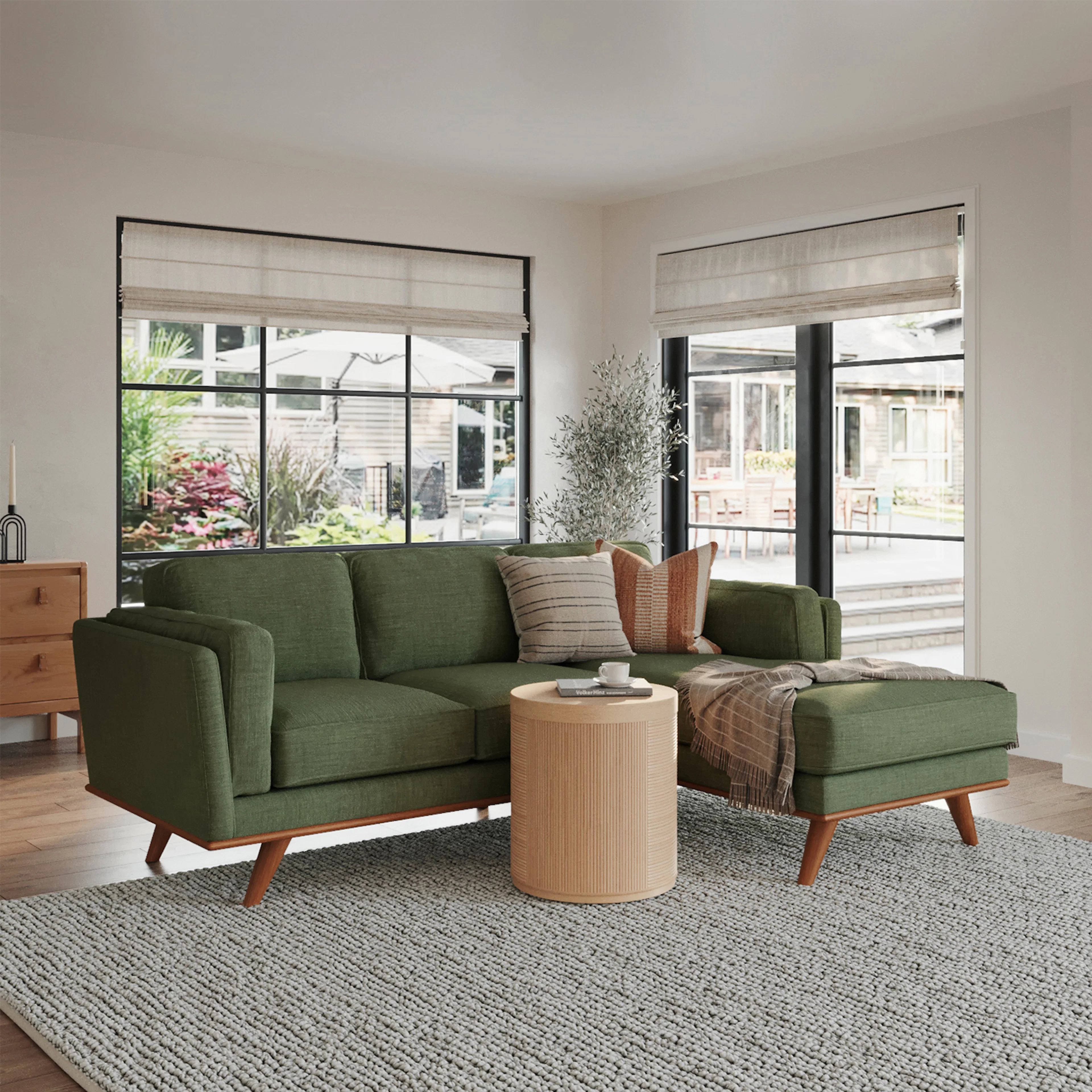 Timber 93" Right Sectional - Olio Green