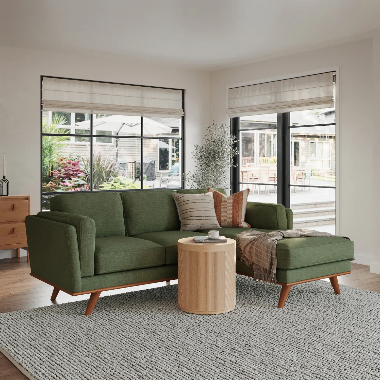 Timber 93" Right Sectional - Olio Green