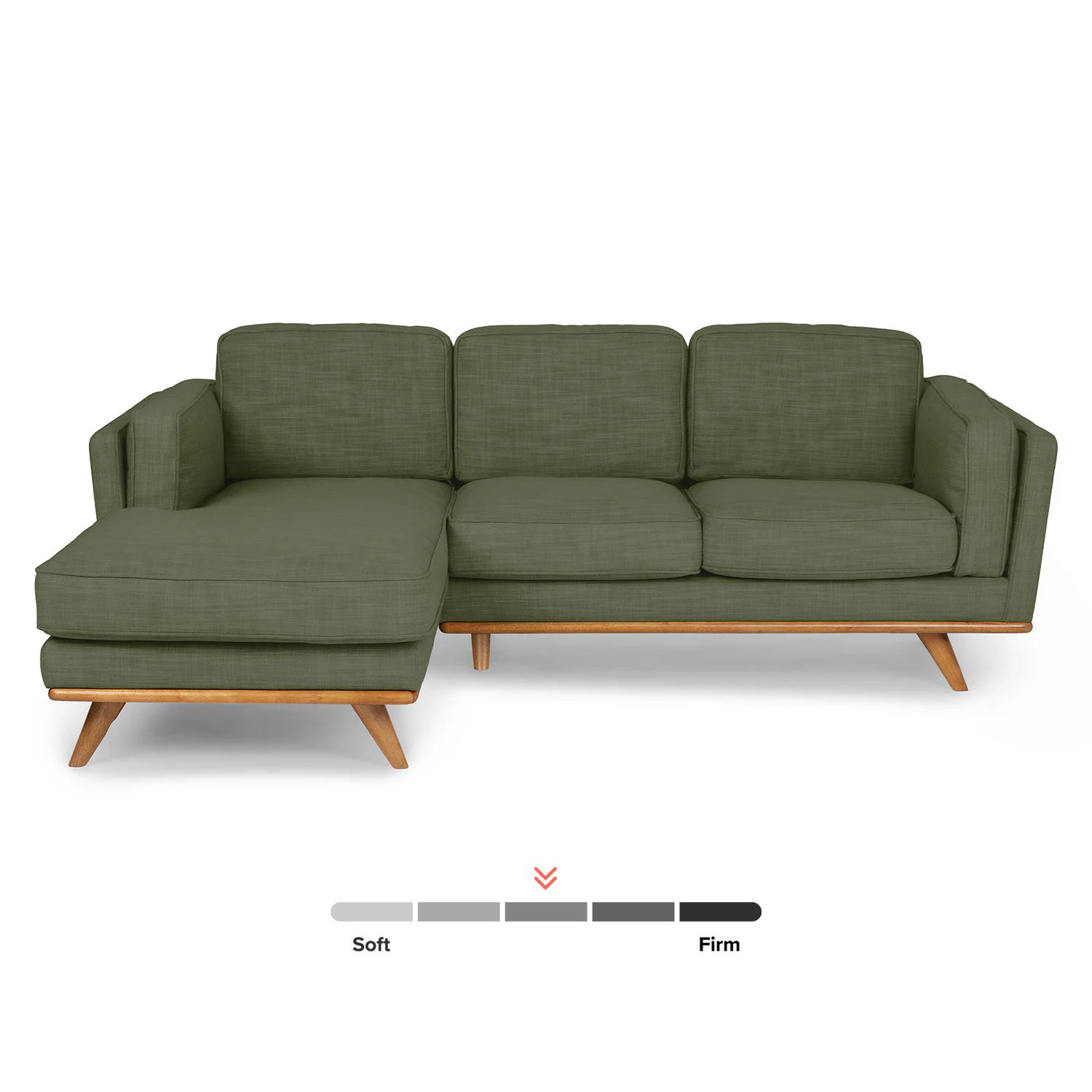 Timber 93" Left Sectional Sofa - Olio Green | Durable Comfort