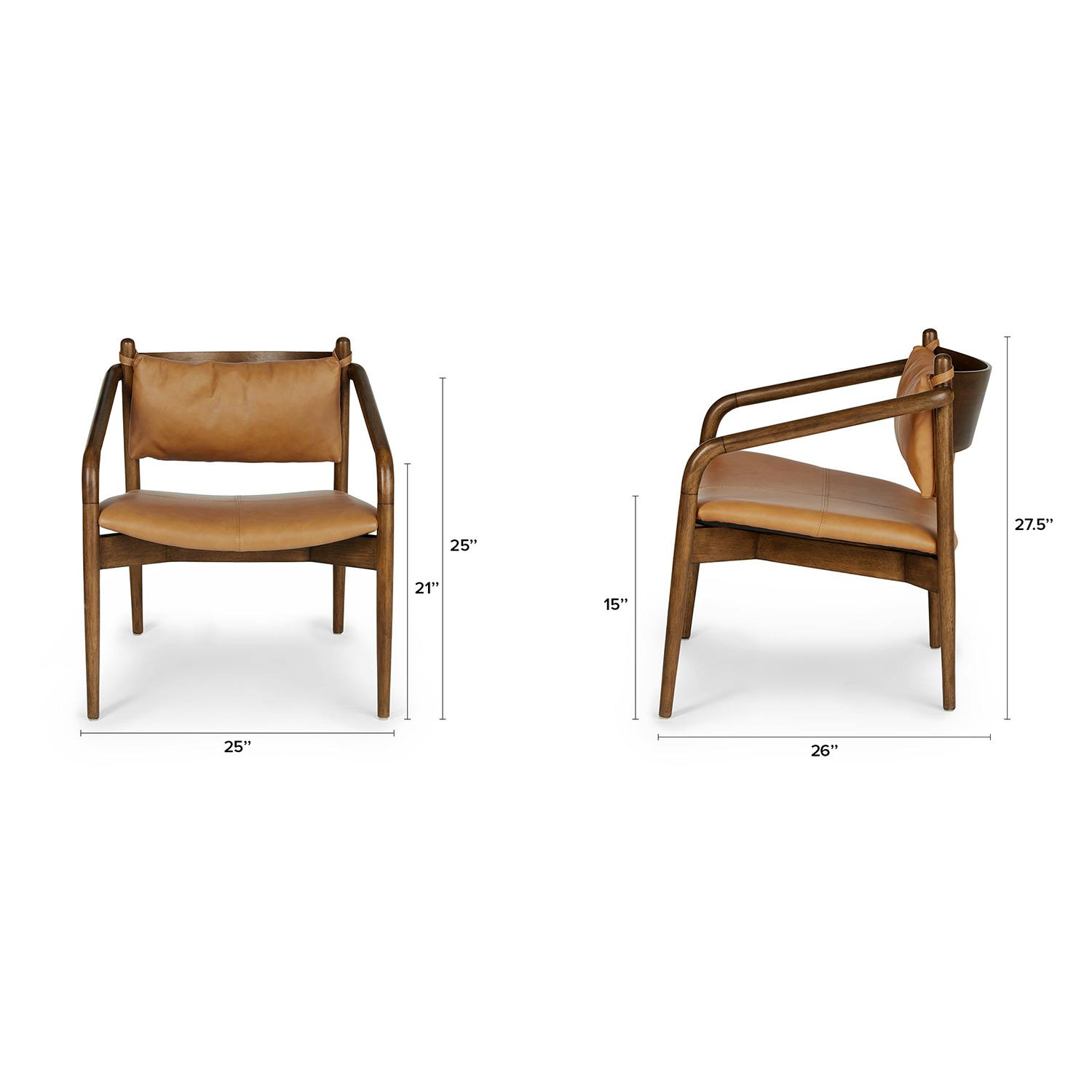 Light Walnut & Teres Tan Leather Lounge Chair | Lento | Article