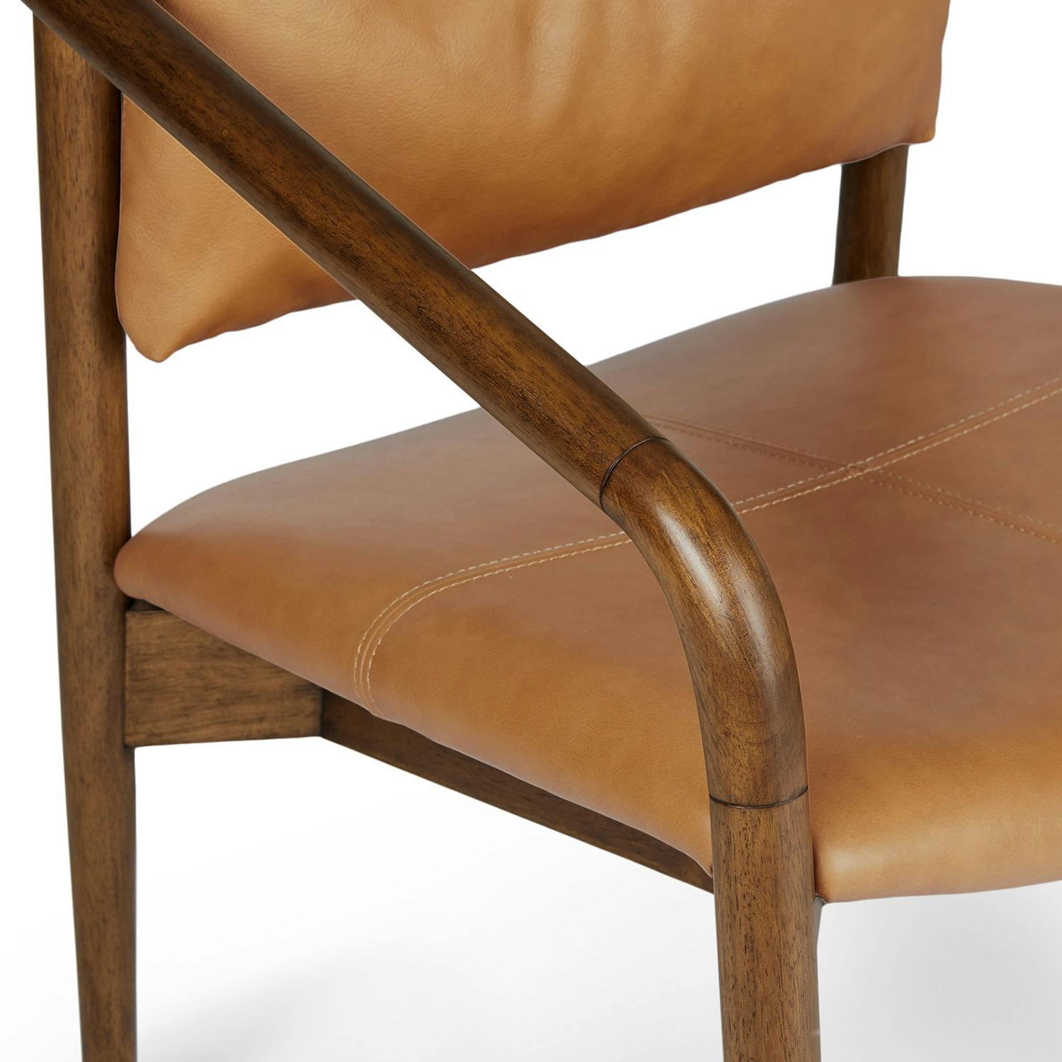 Light Walnut & Teres Tan Leather Lounge Chair | Lento | Article