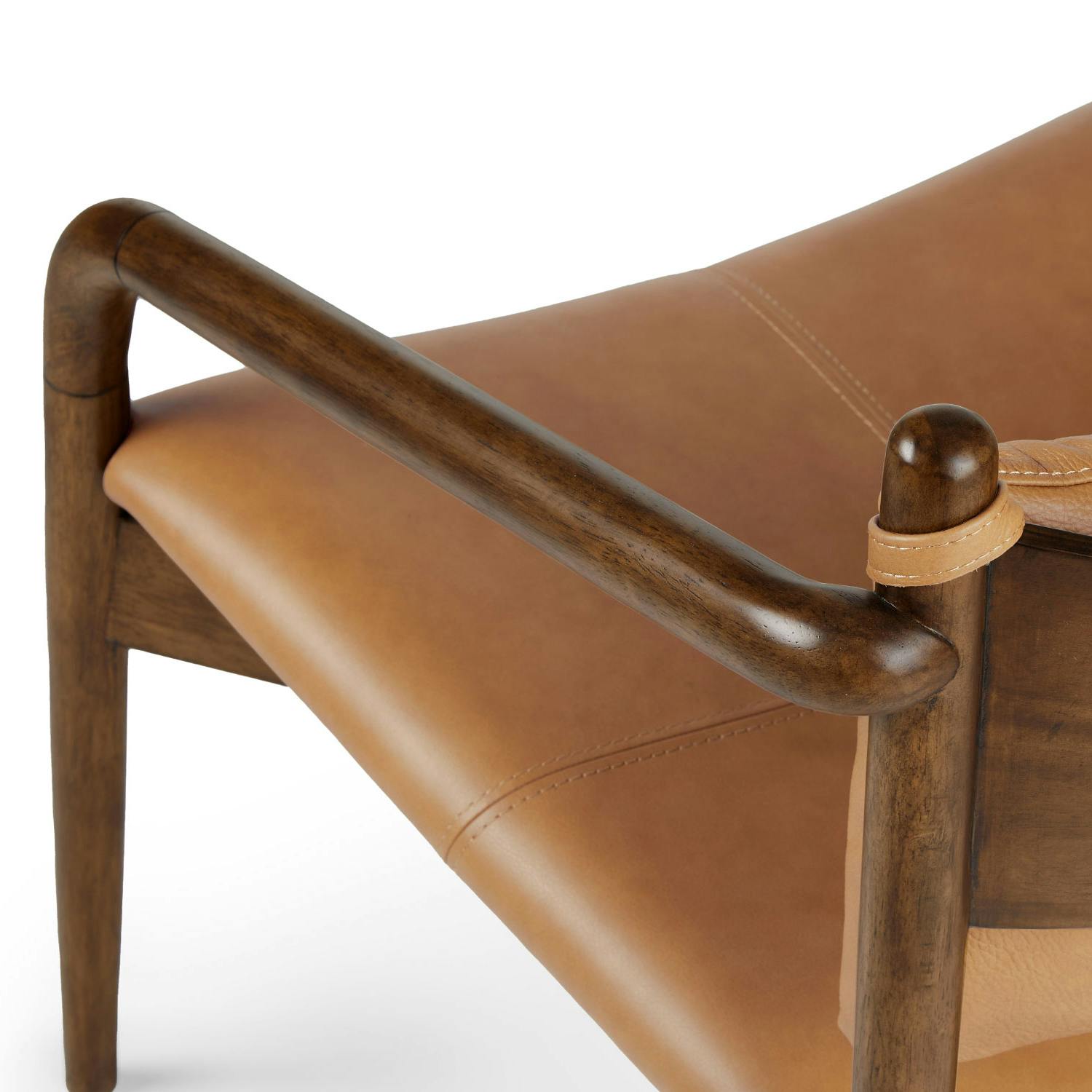 Light Walnut & Teres Tan Leather Lounge Chair | Lento | Article