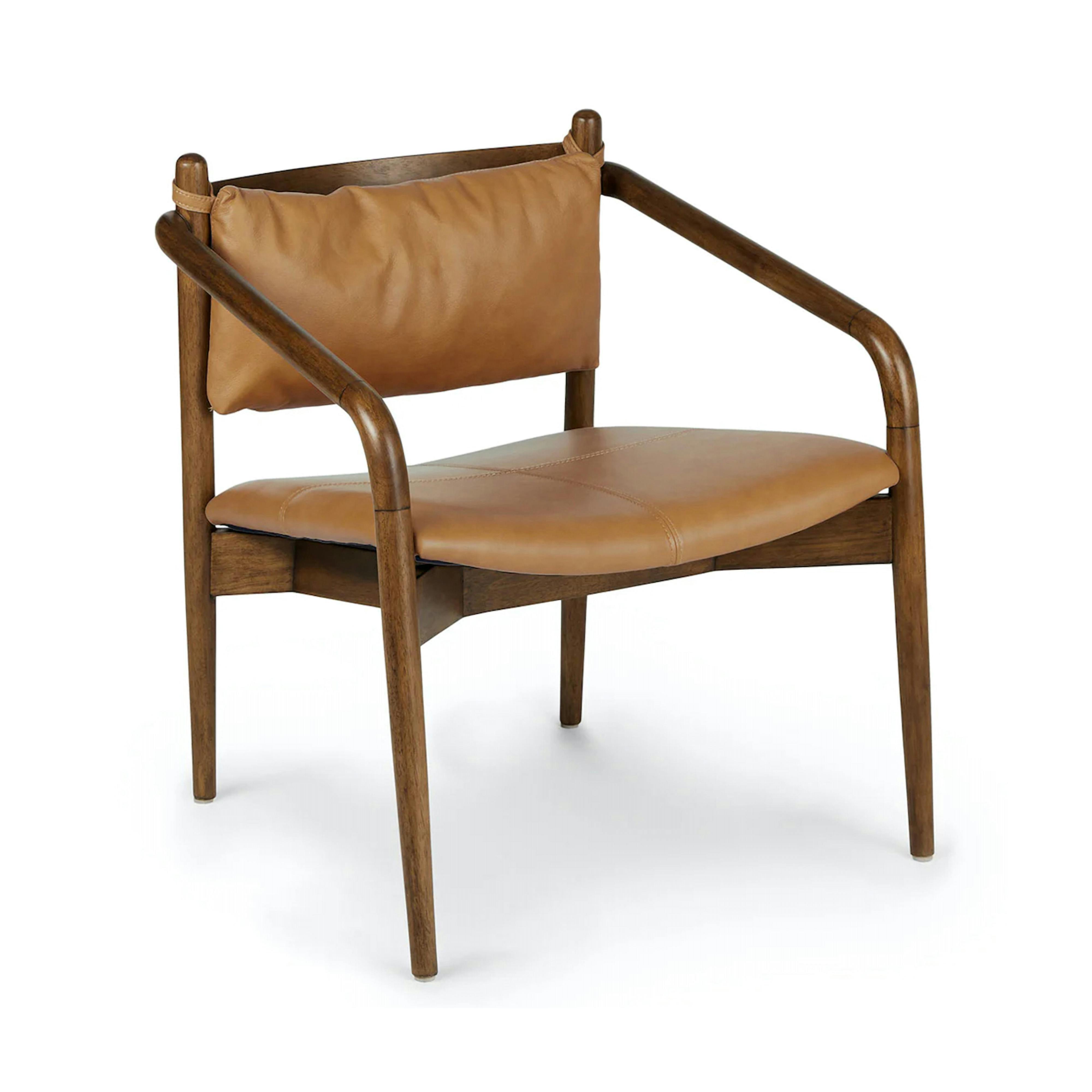 Light Walnut & Teres Tan Leather Lounge Chair | Lento | Article