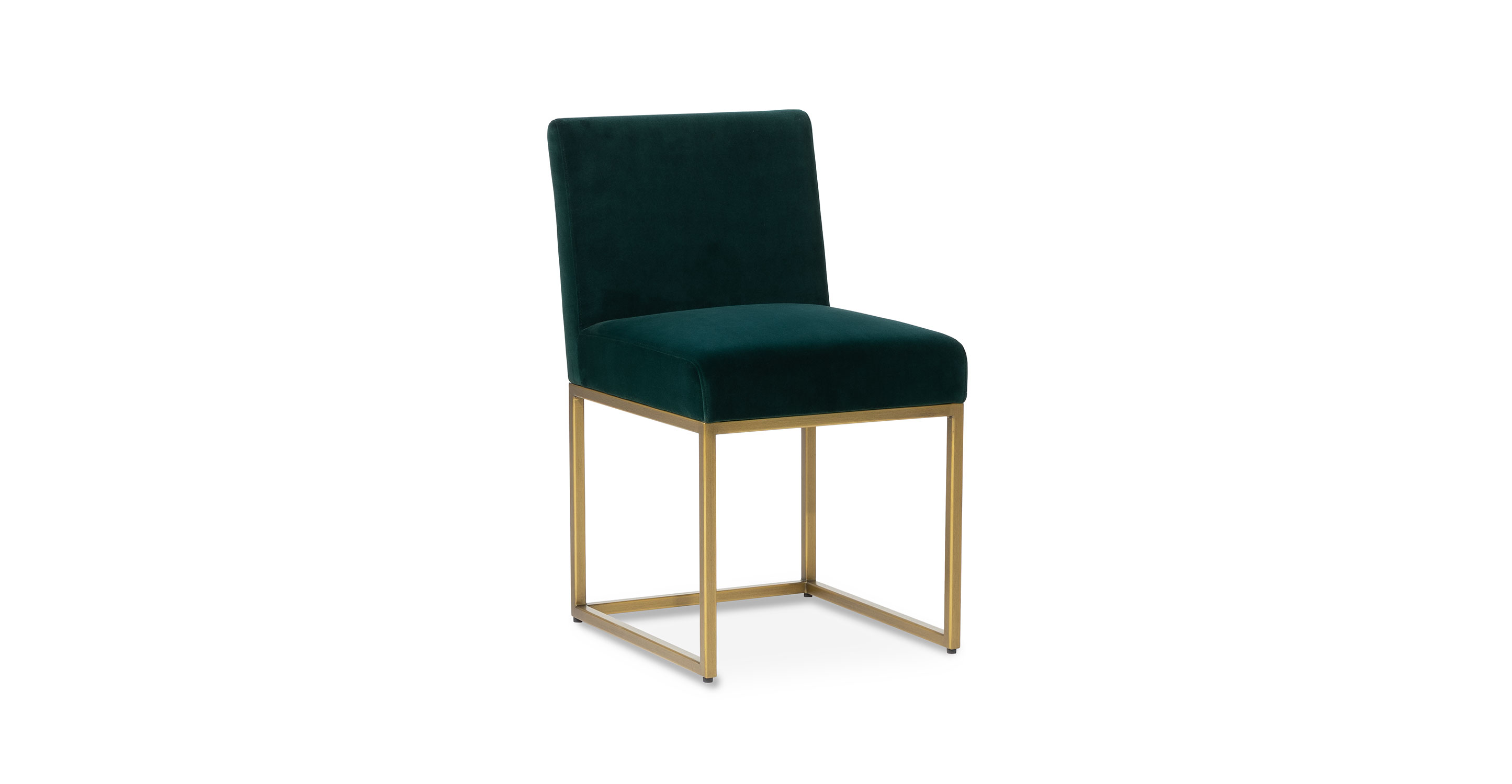 velvet and brass dining chair