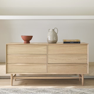 Lenia 6-Drawer Double Dresser - White Oak