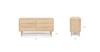White Oak Wood Double Dresser W 6, White Oak Dresser Set