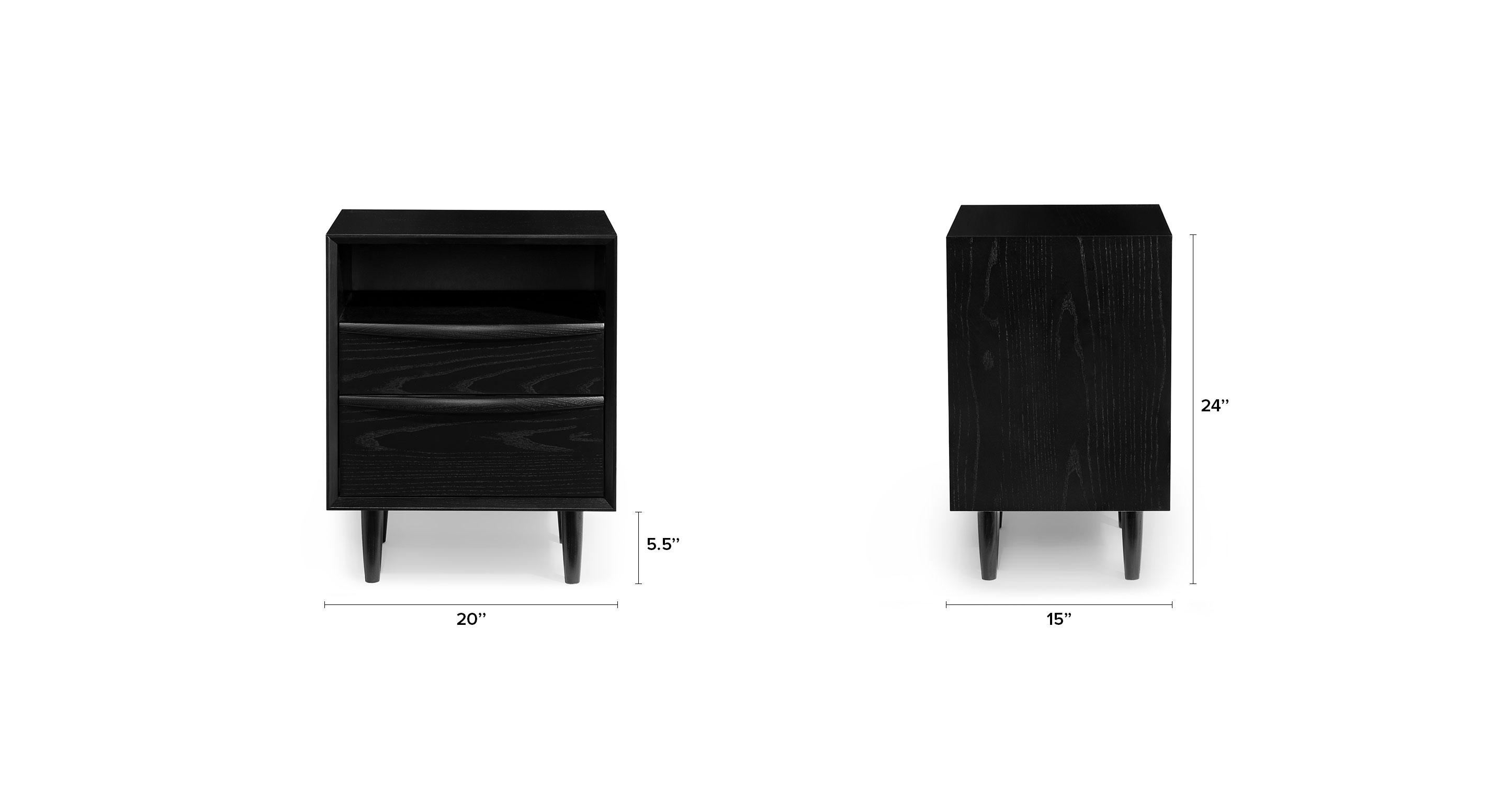 Details about   Classic Design Bedside 2 Drawers in White and Oak W44 x H59 x D40 cm
