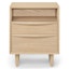 White Oak Wood Nightstand w/ 2 Drawers | Lenia | Article