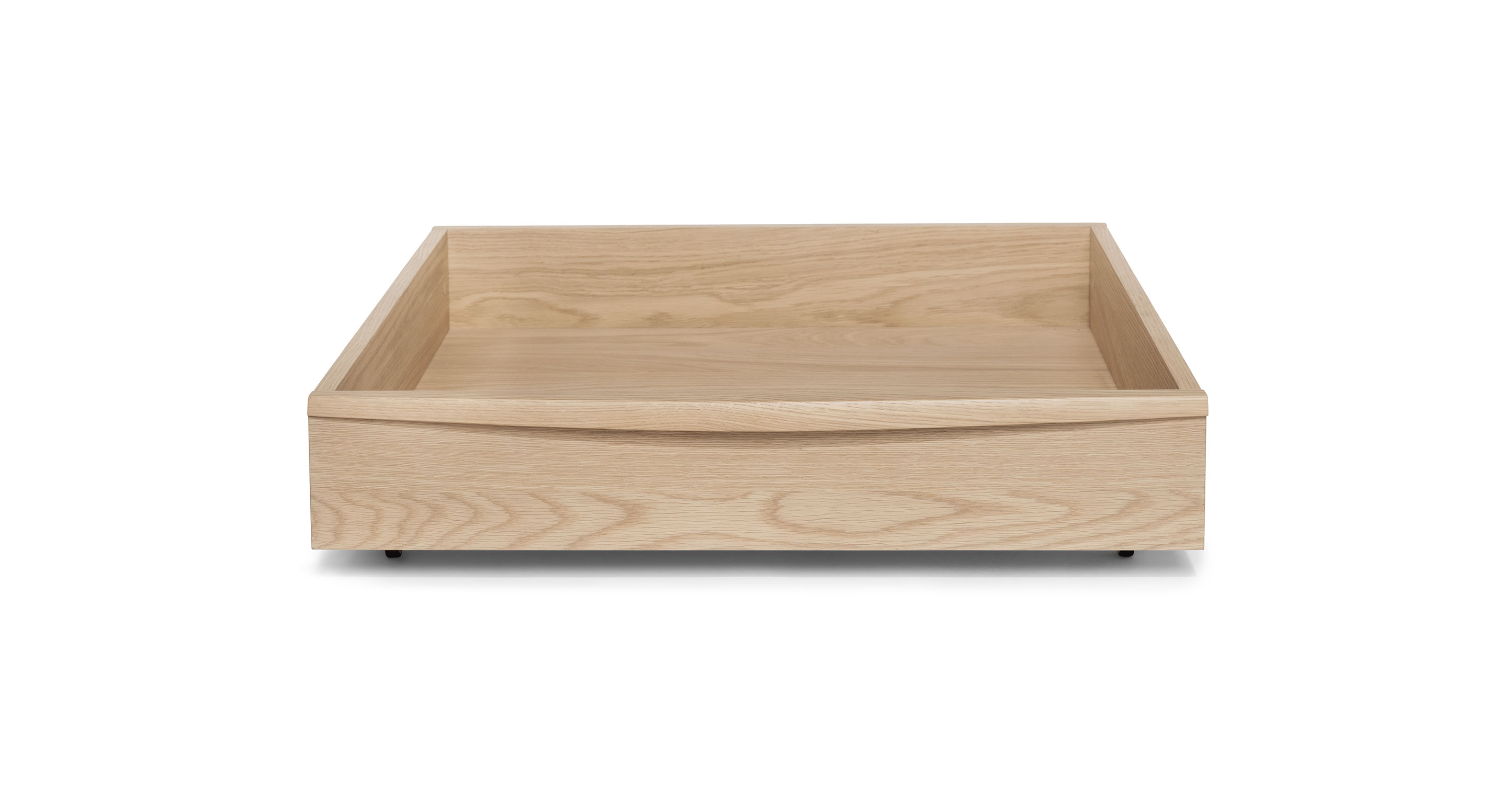 White Oak Wood Underbed Storage Drawer Lenia Article