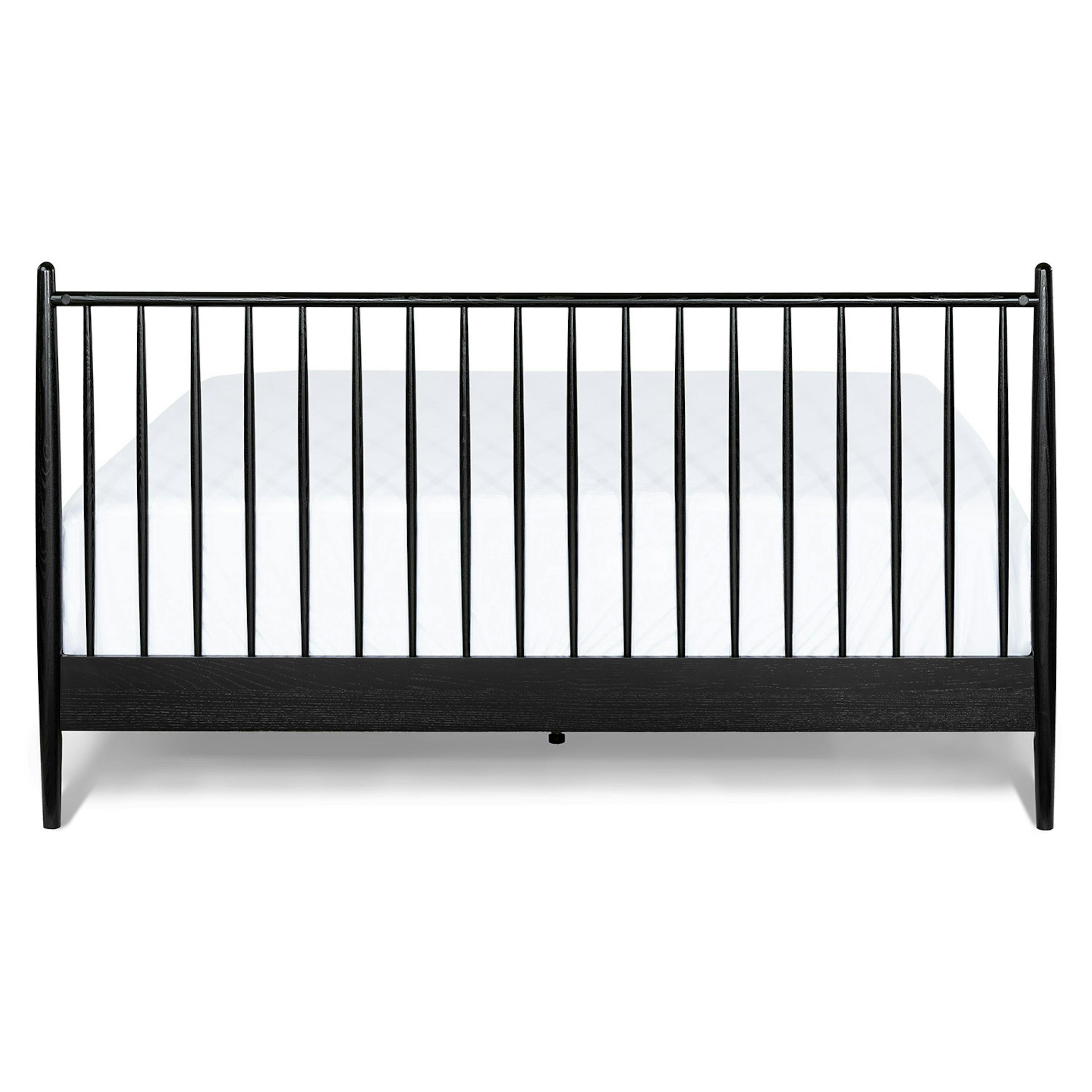 Black Ash King-sized Wood Spindle Bed | Lenia | Article