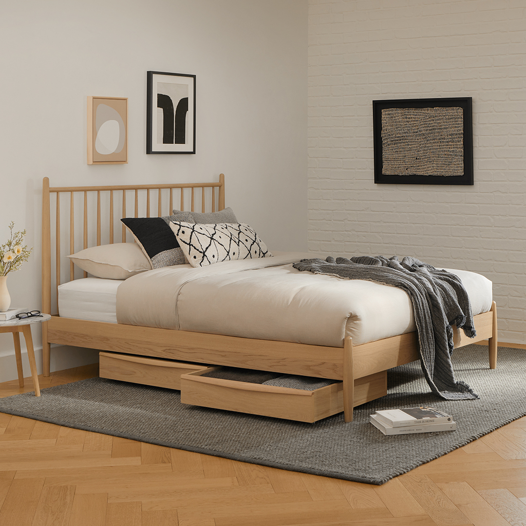 Light oak bed frame hotsell
