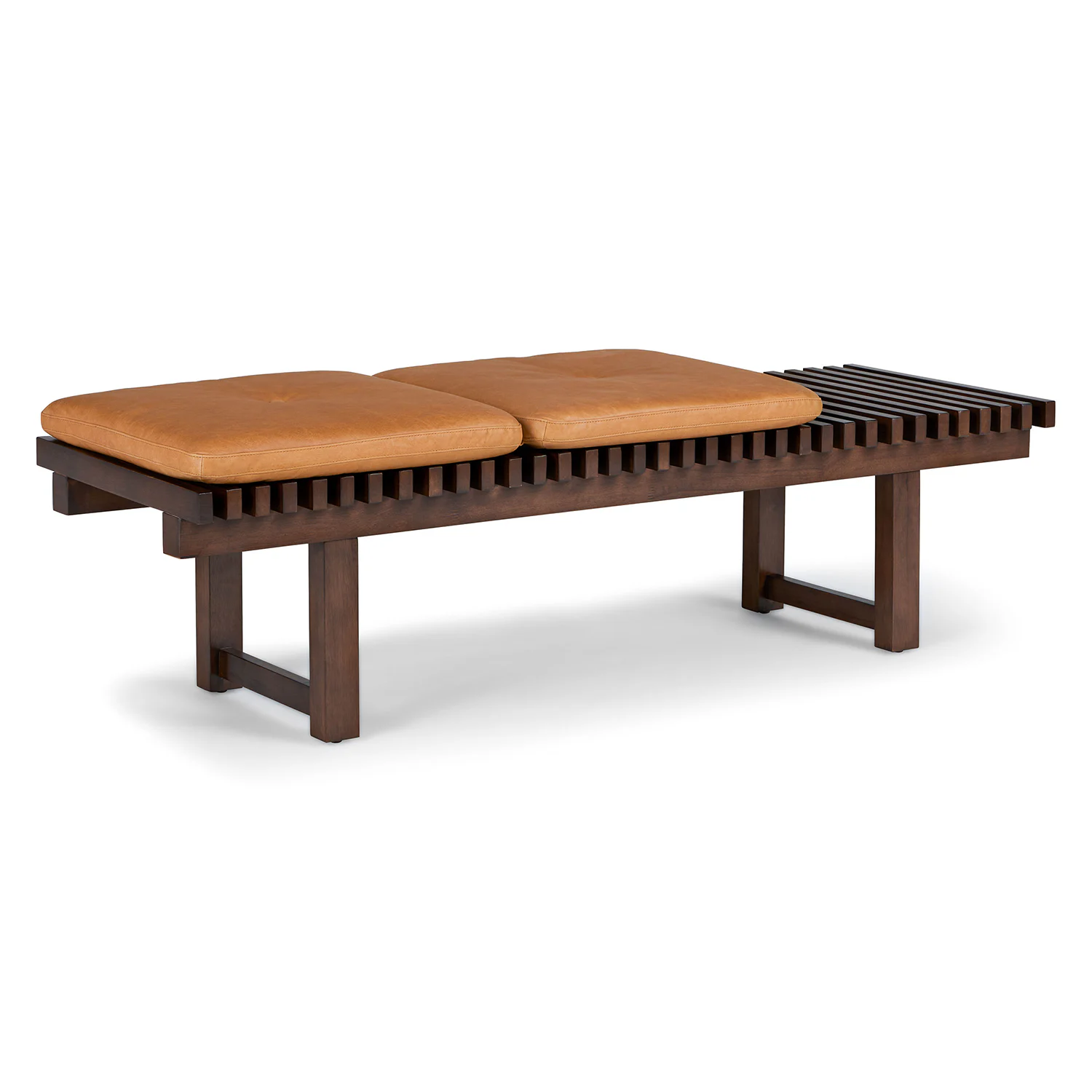 Ripa 59" Leather Bench - Charme Tan | Stylish Seating