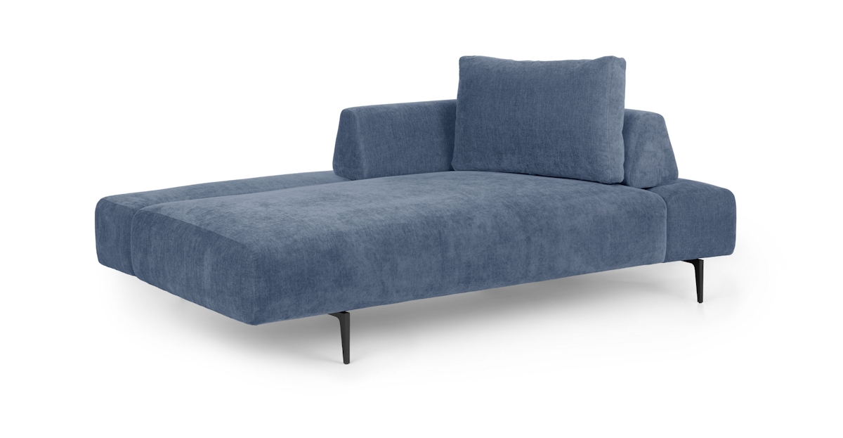 Black Steel & Calypso Blue Fabric Daybed Divan Article