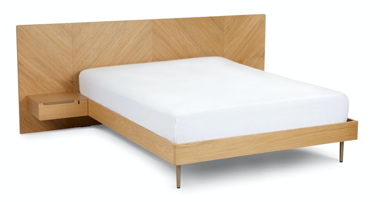 Nera Oak Queen Bed with Nightstands - Primary View 1 of 18 (Open Fullscreen View).