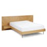 Nera Queen Low Profile Bed with Nightstands Set - Oak