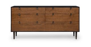 Envelo Black / Walnut 6 Drawer Double Dresser