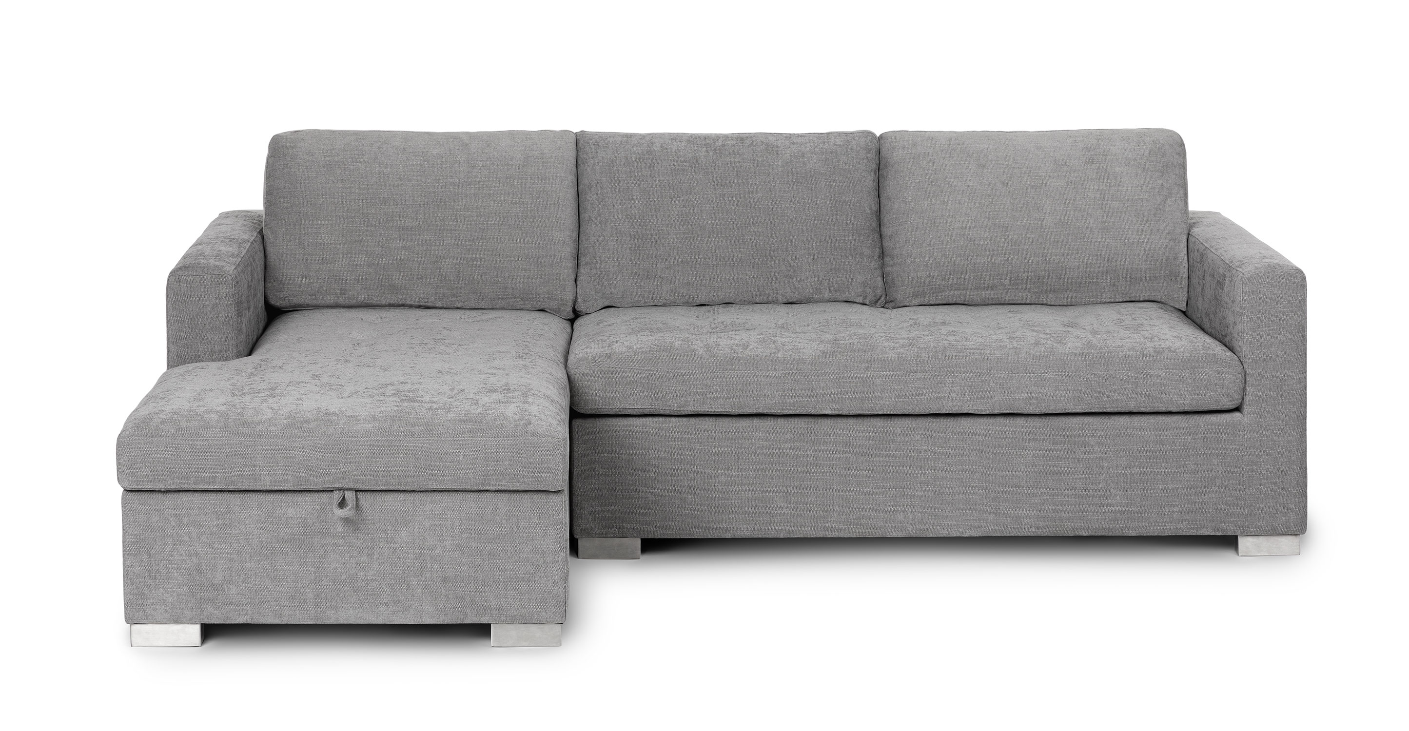 Dawn Gray Fabric Sectional Sofa Bed, Gerard Grey Sectional Sofa Bed With Queen Gel Memory Foam Mattress