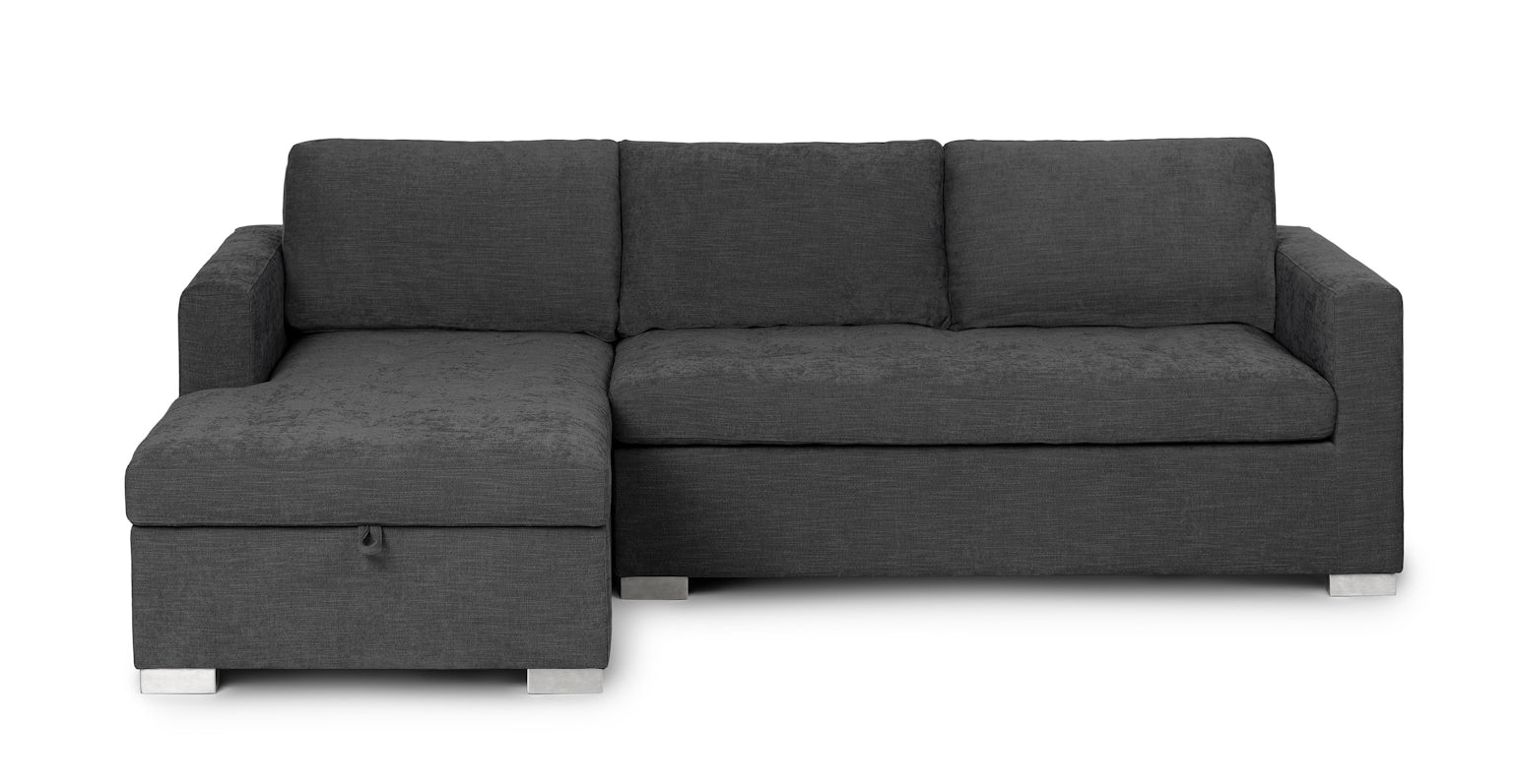 Leftfacing Twilight Gray Fabric Sectional Sofa Bed Soma Article