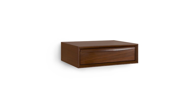 Lenia Walnut Floating Nightstand - Primary View 1 of 9 (Open Fullscreen View).