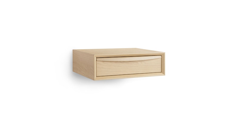 Lenia White Oak Floating Nightstand - Primary View 1 of 9 (Open Fullscreen View).