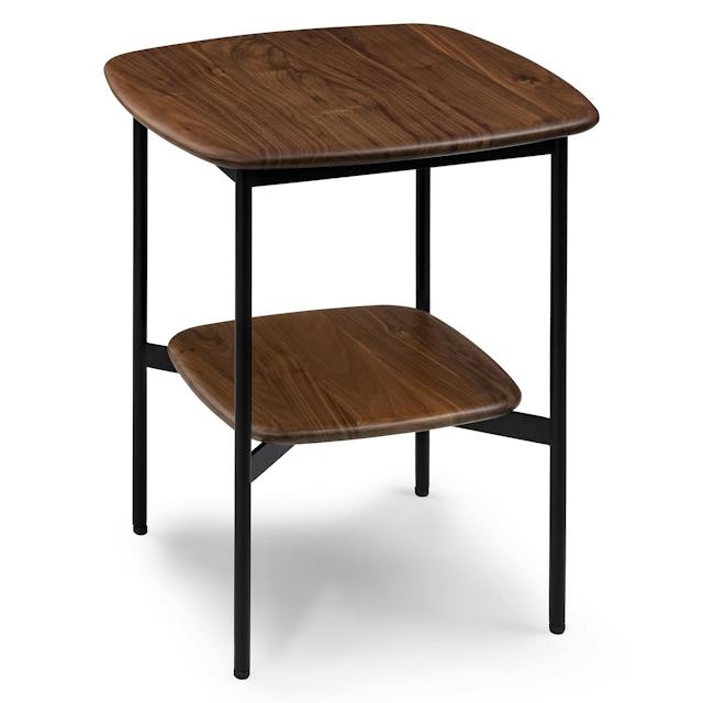 Black Powder Coated Steel & Walnut Side Table | Jeppa | Article