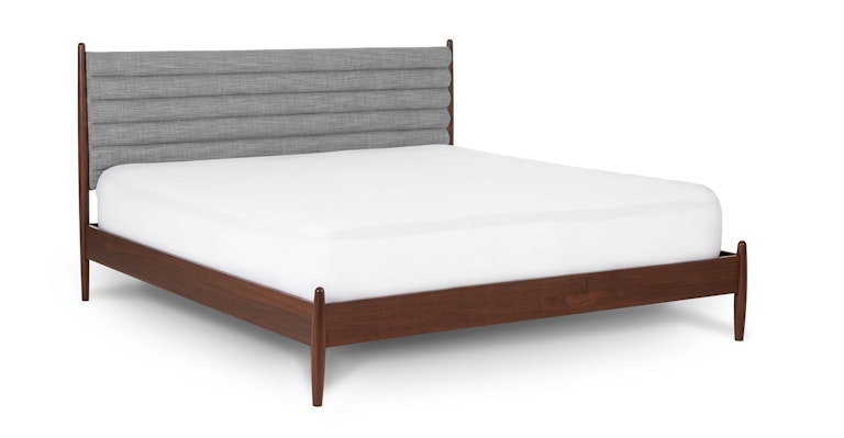 Lenia Pebble Gray Walnut King Bed - Primary View 1 of 16 (Open Fullscreen View).