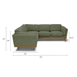 The Timber Corner Sectional x Ottoman Bundle - Primary View 1 of 6 (Click To Zoom).