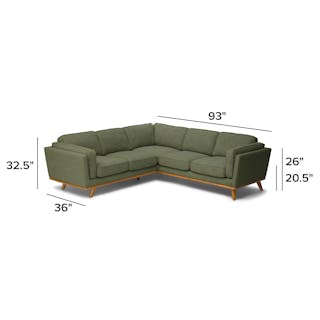 The Timber Corner Sectional x Ottoman Bundle - Primary View 1 of 6 (Click To Zoom).
