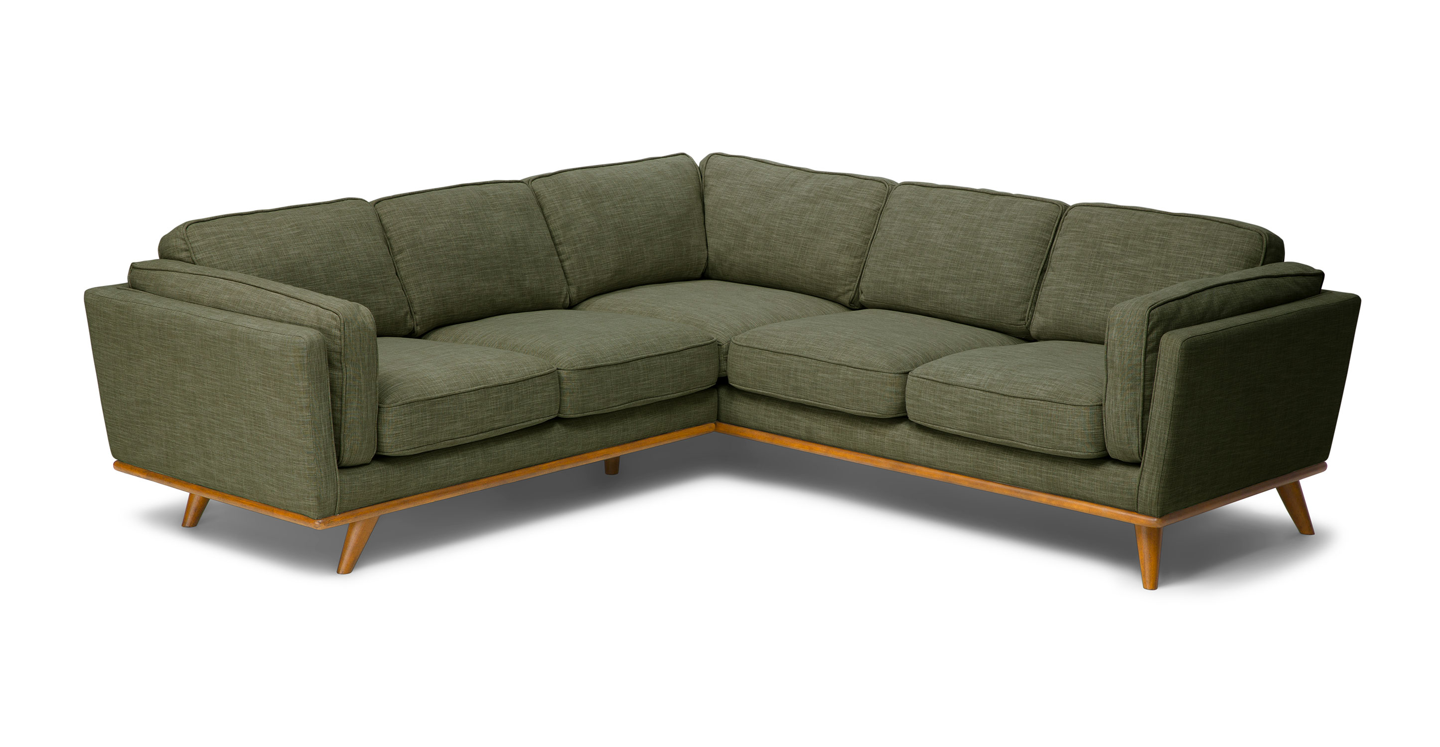 Olio Green Fabric Corner Sectional Sofa