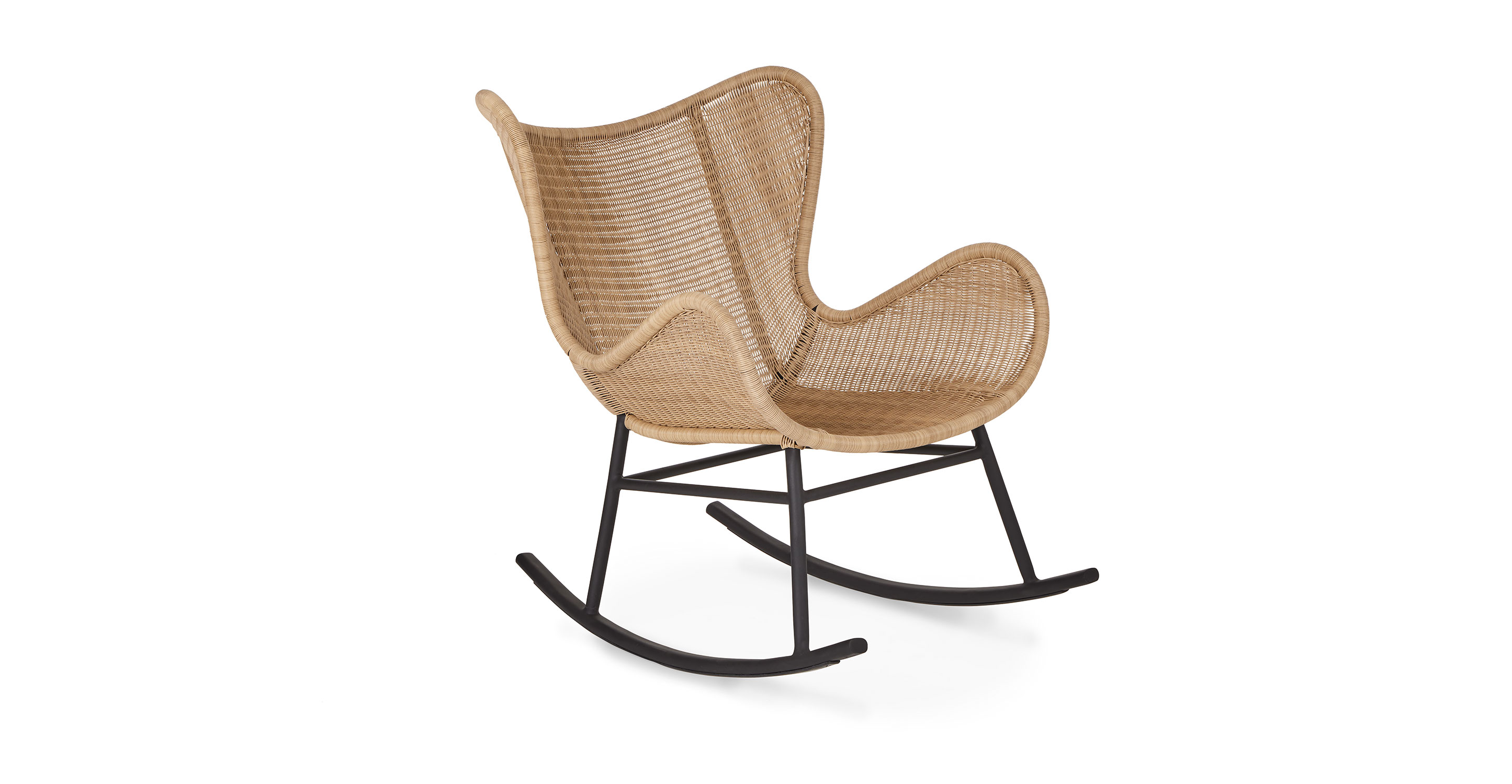 Beltaine Brown Rattan Outdoor Rocking Chair Article