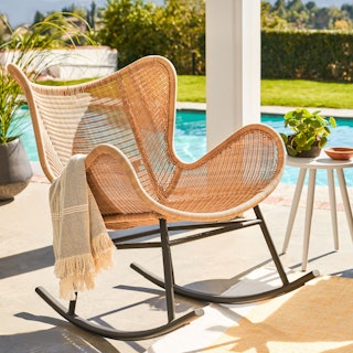 Beltaine 30.5" Outdoor Rocking Lounge Chair - Wicker
