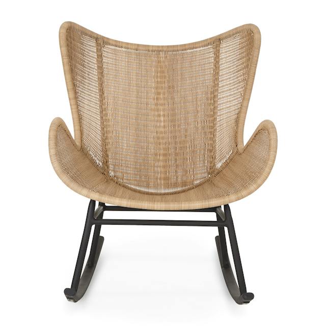 Beltaine Brown Rattan Outdoor Rocking Chair | Article
