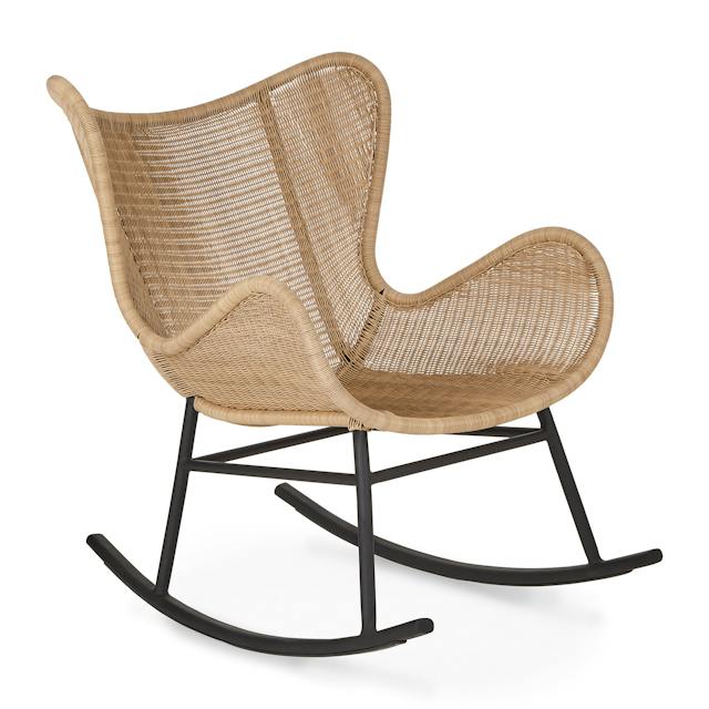 Beltaine Brown Rattan Outdoor Rocking Chair | Article