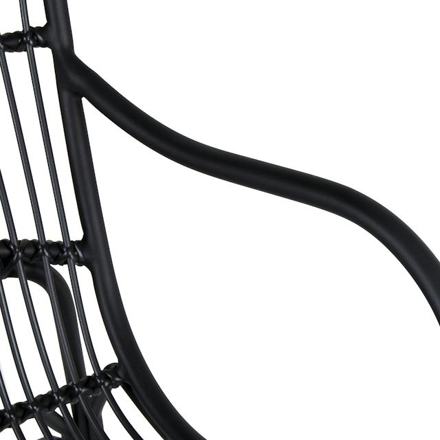 Black Powder Coated Aluminum & Graphite Wicker Outdoor Rocking Chair ...