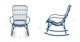 Medan Paradise Blue Rocking Chair - Gallery View 12 of 12.