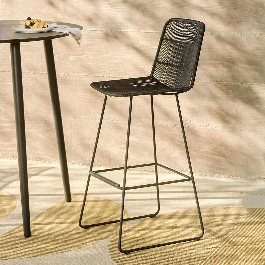 Selka Outdoor Bar Stool - Black