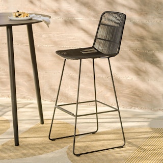 Selka Outdoor Bar Stool - Black
