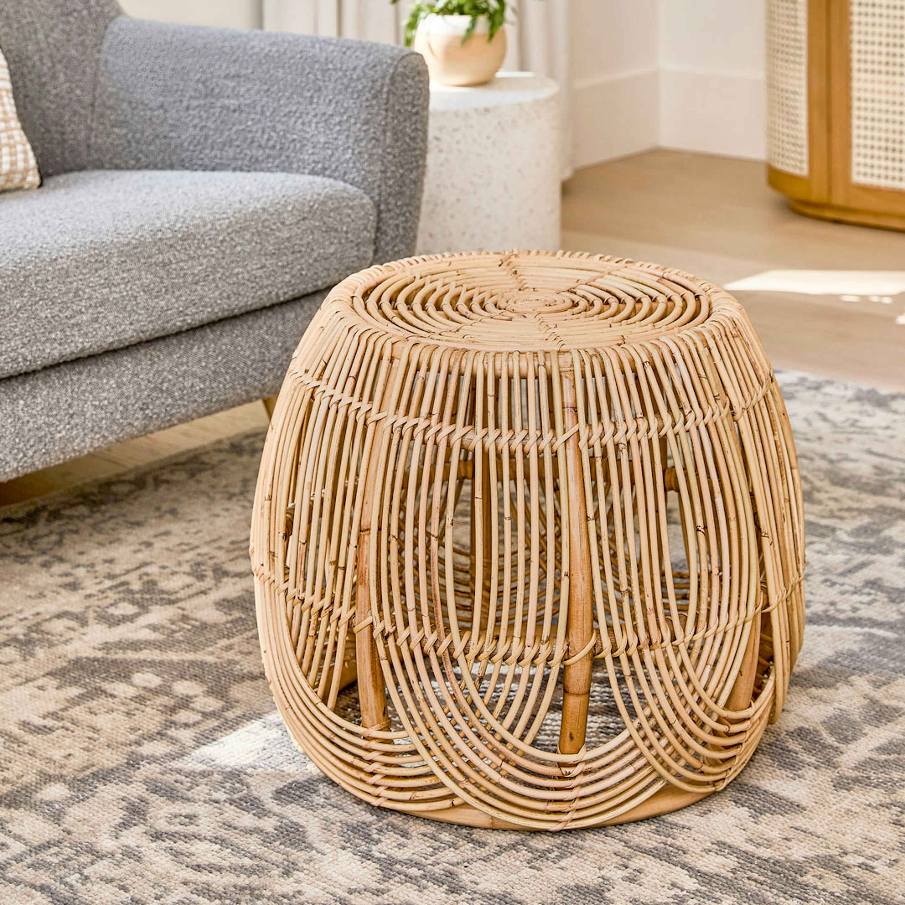 Natural Woven Rattan Stool | Article