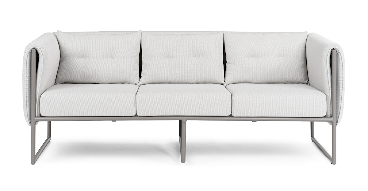 Whisper Gray Fabric & Aluminum Outdoor Sofa | Ostara | Article