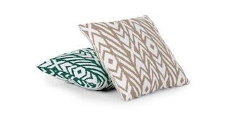 Sablon Sisal Beige and Munro Green Outdoor Pillow Set