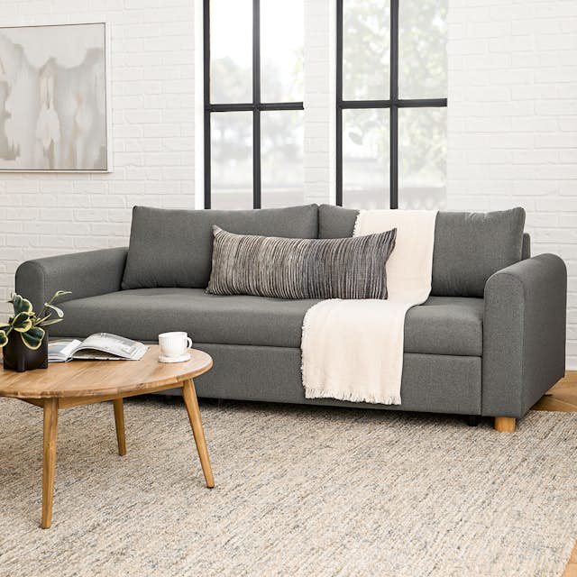 Henge Gray 2Seater Fabric Sofa Bed Nordby Article