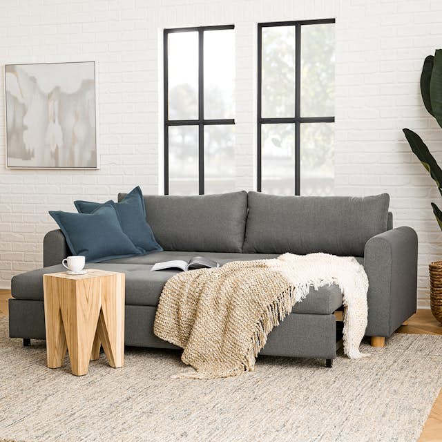 Henge Gray 2Seater Fabric Sofa Bed Nordby Article