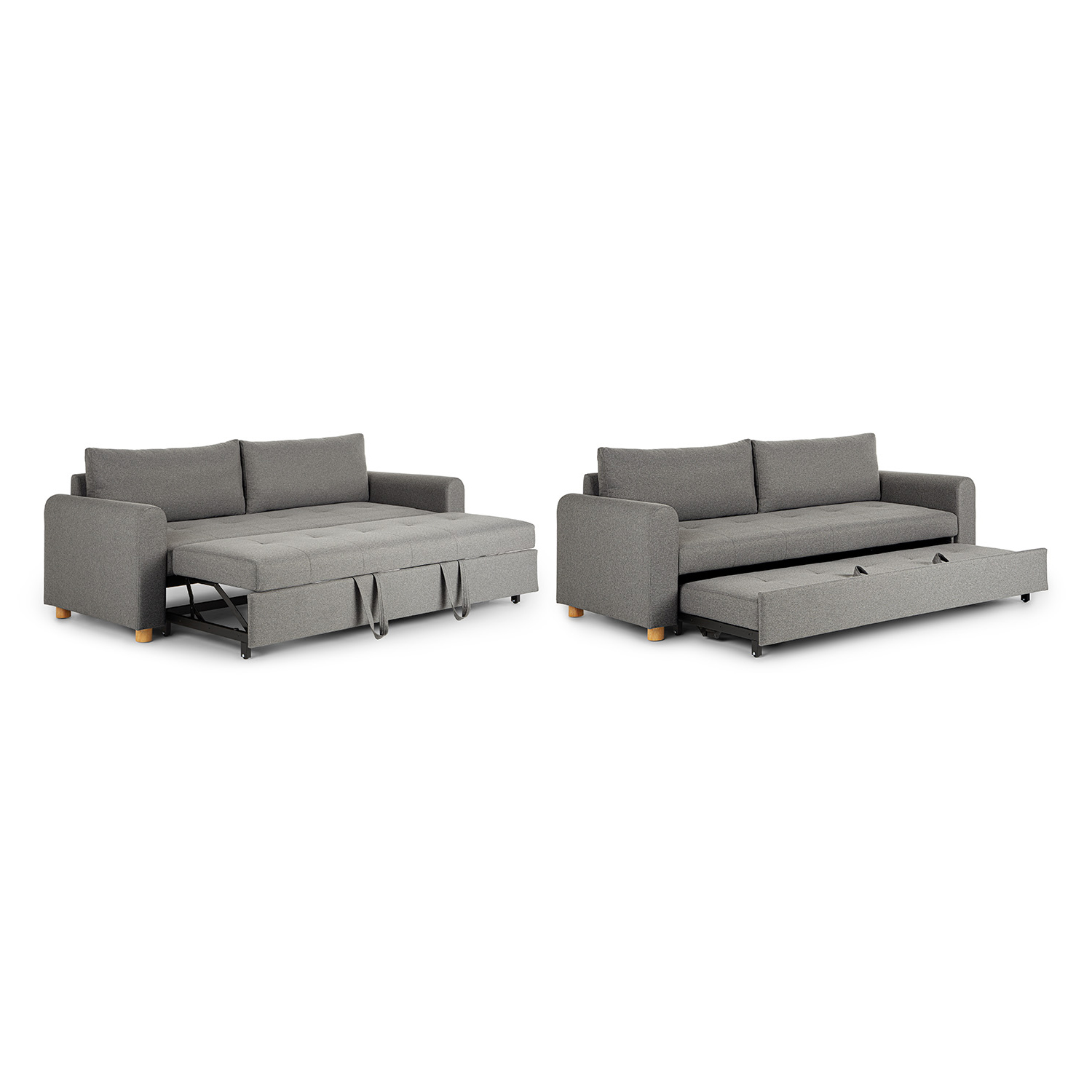 Henge Gray 2-Seater Fabric Sofa Bed | Nordby | Article