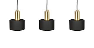 Tangent Cylinder Black Pendant Lamp Set