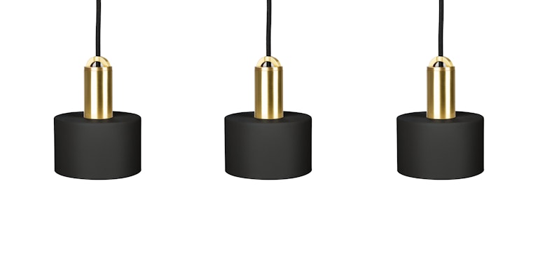 Tangent Cylinder Black Pendant Lamp Set - Primary View 1 of 9 (Open Fullscreen View).