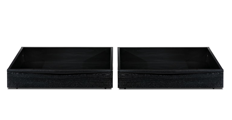 Lenia Black Ash Underbed Storage Drawer Set - Primary View 1 of 9 (Open Fullscreen View).
